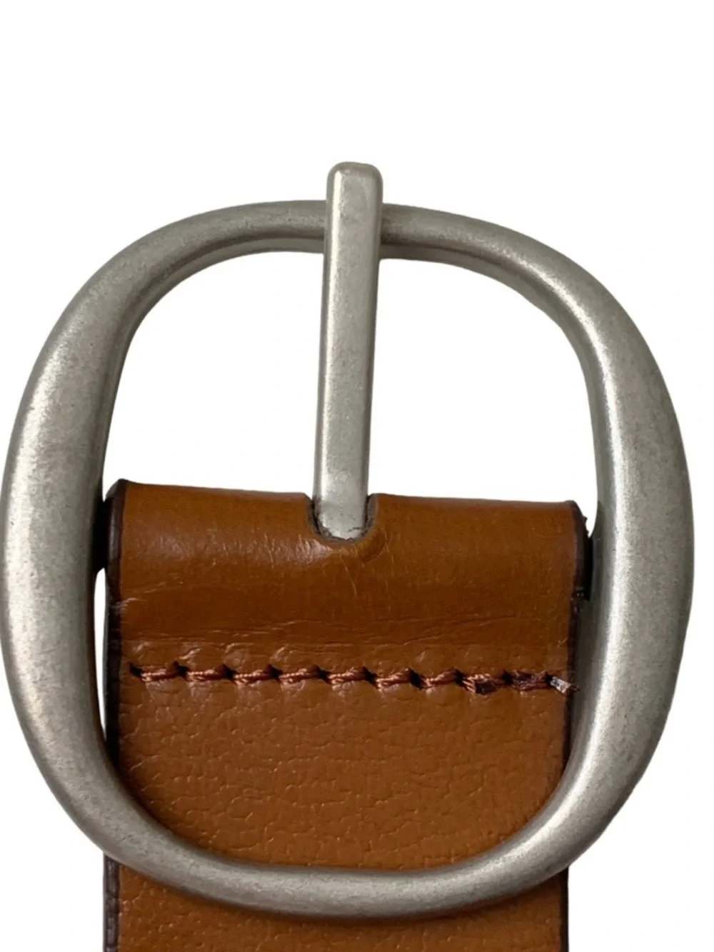 Women’s Tan Buffalo Leather Silver Buckle Belt